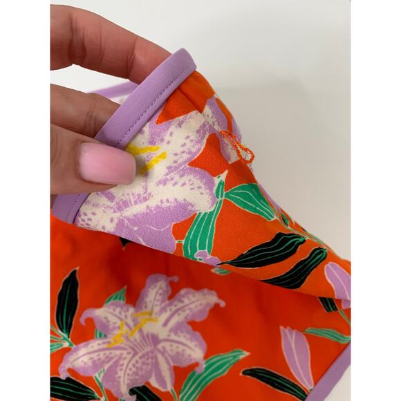 DIANE VON FURSTENBERG Cheeky High-Waist Floral-Print Swim Bikini Bottoms Small - Picture 3 of 12